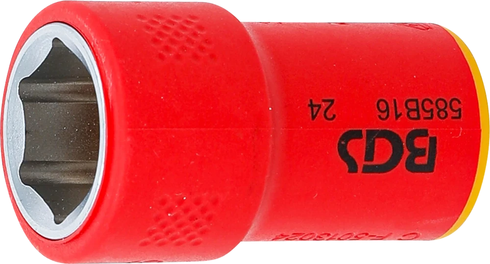 VDE-Steckschlüssel-Einsatz Sechskant, Antrieb Innenvierkant 10 mm (3/8"), SW 16 mm