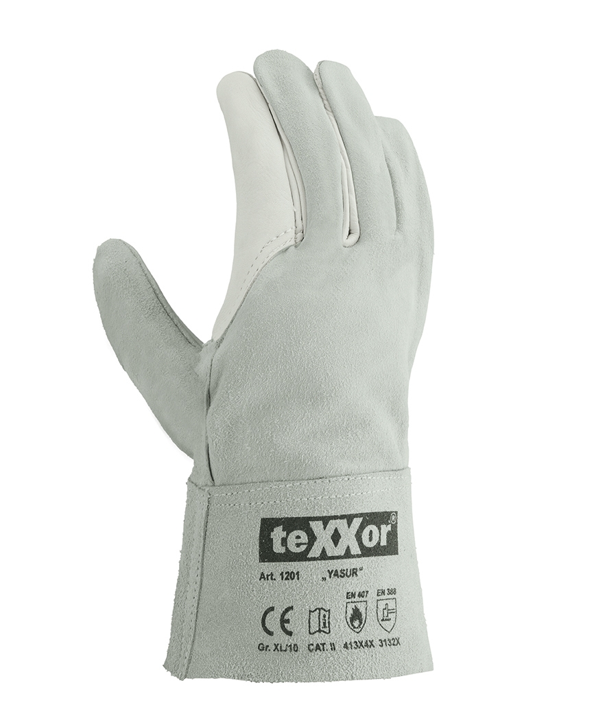 teXXor® Rindvoll-/Spaltleder Handschuhe YASUR natur