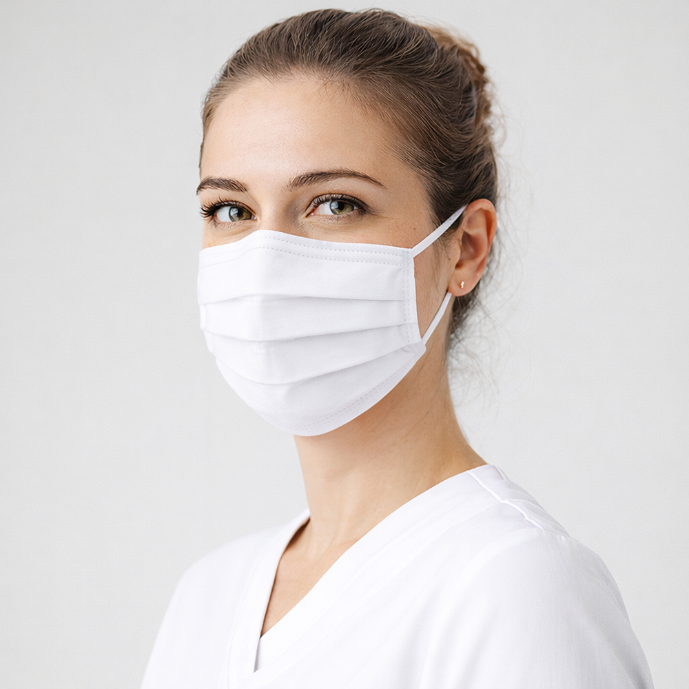 Mund Nasen Maske, 2-lagig weiß, 50 Stück
