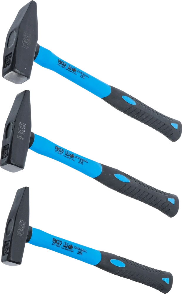 Schlosserhammer-Satz, Fiberglasstiel, DIN 1041, 300 / 500 / 800 g, 3-tlg.