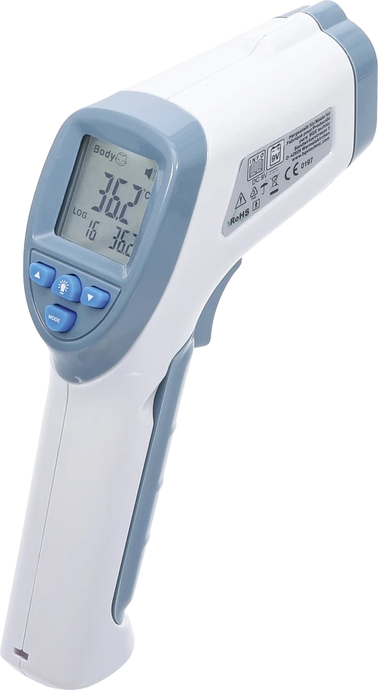 Stirn-Fieber-Thermometer, kontaktlos, Infrarot, für Personen + Objekt-Messung, 0 - 100°