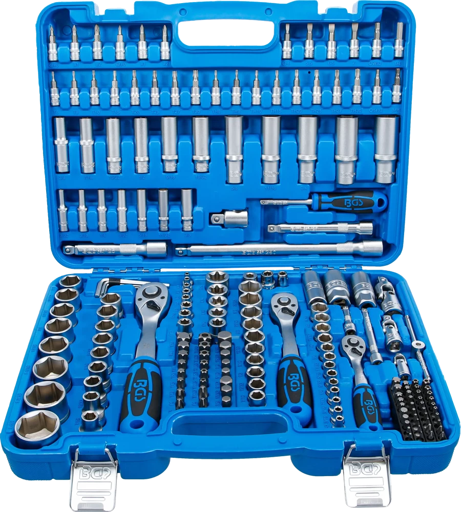 Steckschlüssel-Satz Sechskant, Antrieb 6,3 mm (1/4") / 10 mm (3/8") / 12,5 mm (1/2"), Zollgrößen, 192-tlg.