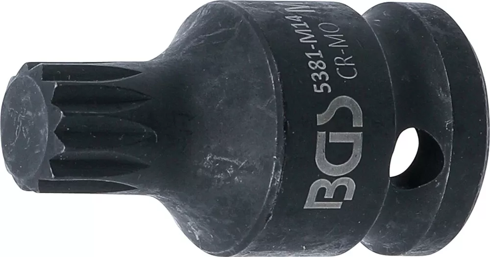 Kraft-Bit-Einsatz, Länge 43 mm, Antrieb Innenvierkant 12,5 mm (1/2"), Innenvielzahn (für XZN) M14