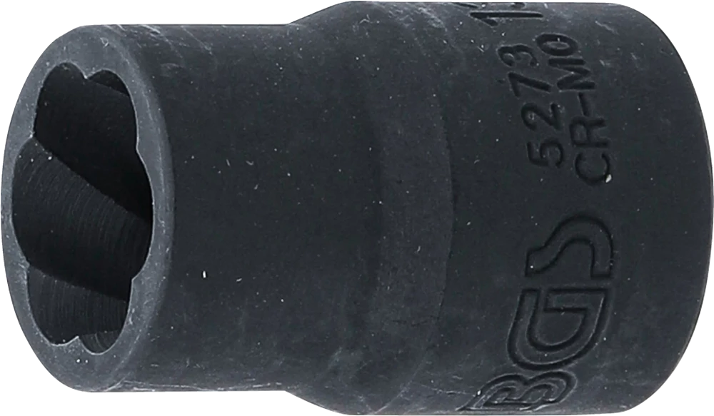 Spiral-Profil-Steckschlüssel-Einsatz / Schraubenausdreher, Antrieb Innenvierkant 10 mm (3/8"), SW 13 mm
