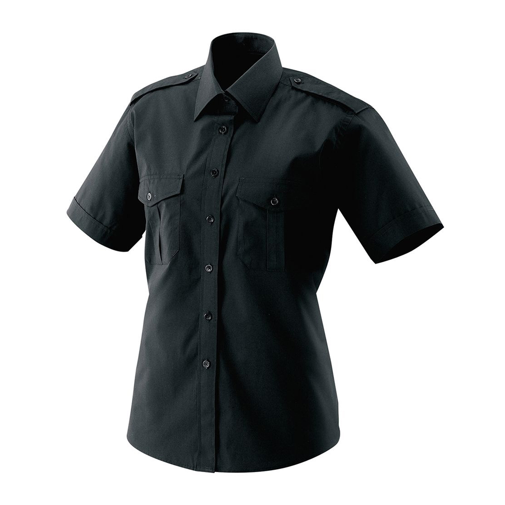 Damen Pilotenbluse halbarm schwarz