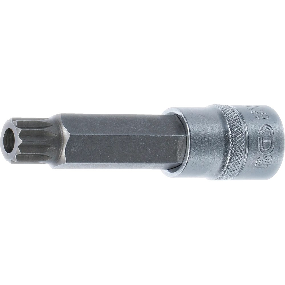 Bit-Einsatz, Länge 100 mm, Antrieb Innenvierkant 12,5 mm (1/2"), Innenvielzahn (für XZN) mit Bohrung M16
