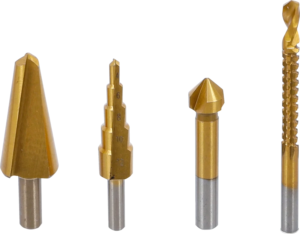 Multi-Bohrer-Satz, HSS-G, titan-nitriert, 4-tlg.