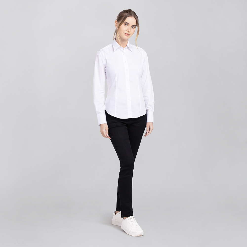 Damen Bluse langarm weiß
