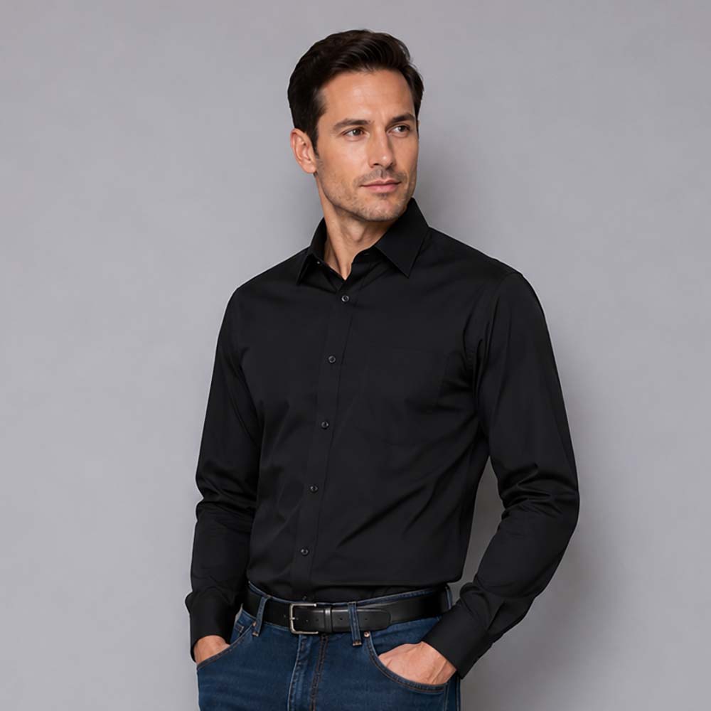 Herren Hemd langarm, schwarz