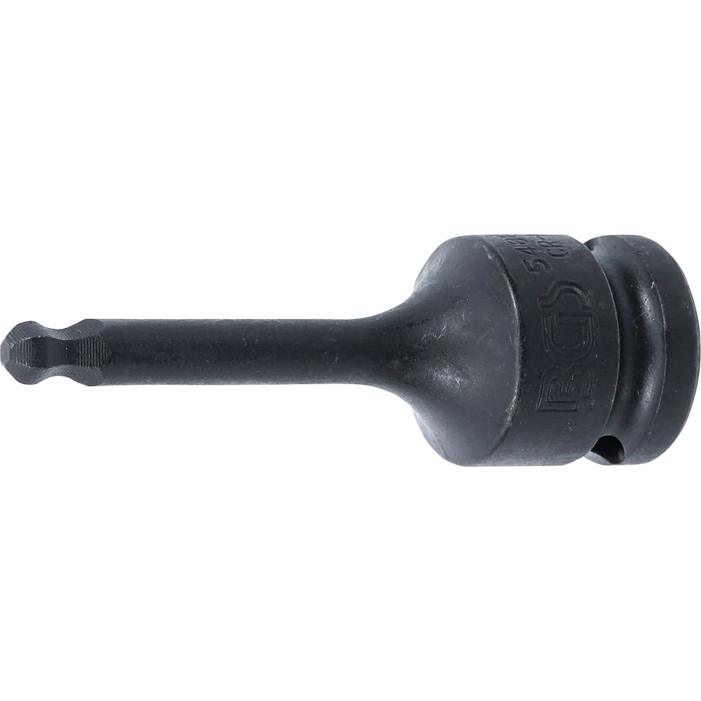 Kraft-Bit-Einsatz, Länge 75 mm, Antrieb Innenvierkant 12,5 mm (1/2"), Innensechskant mit Kugelkopf 6 mm