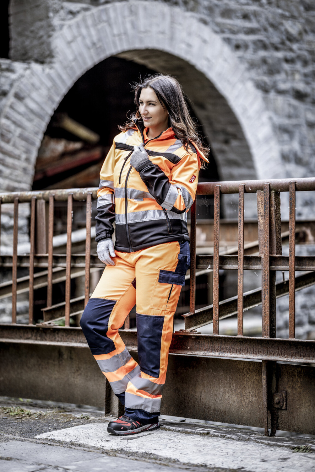 Kapuze MOTION TEX VIZ Warn-Softshelljacke