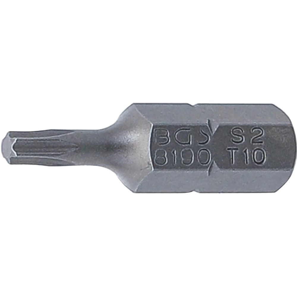 Bit, Länge 25 mm, Antrieb Außensechskant 6,3 mm (1/4"), T-Profil (für Torx) T10