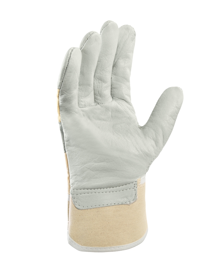 teXXor® Rindvollleder-Handschuhe MONTBLANC III Leder natur/Drell weiß