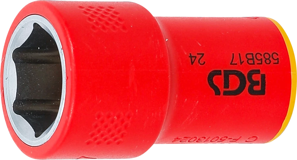 VDE-Steckschlüssel-Einsatz Sechskant, Antrieb Innenvierkant 10 mm (3/8"), SW 17 mm