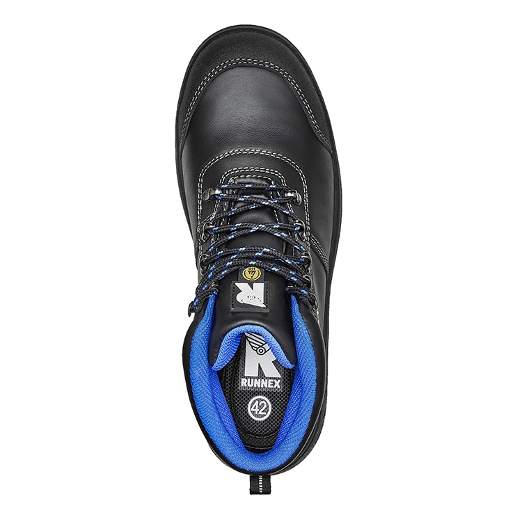 RUNNEX® S3S ESD-Sicherheitsschnürstiefel TeamStar schwarz/blau