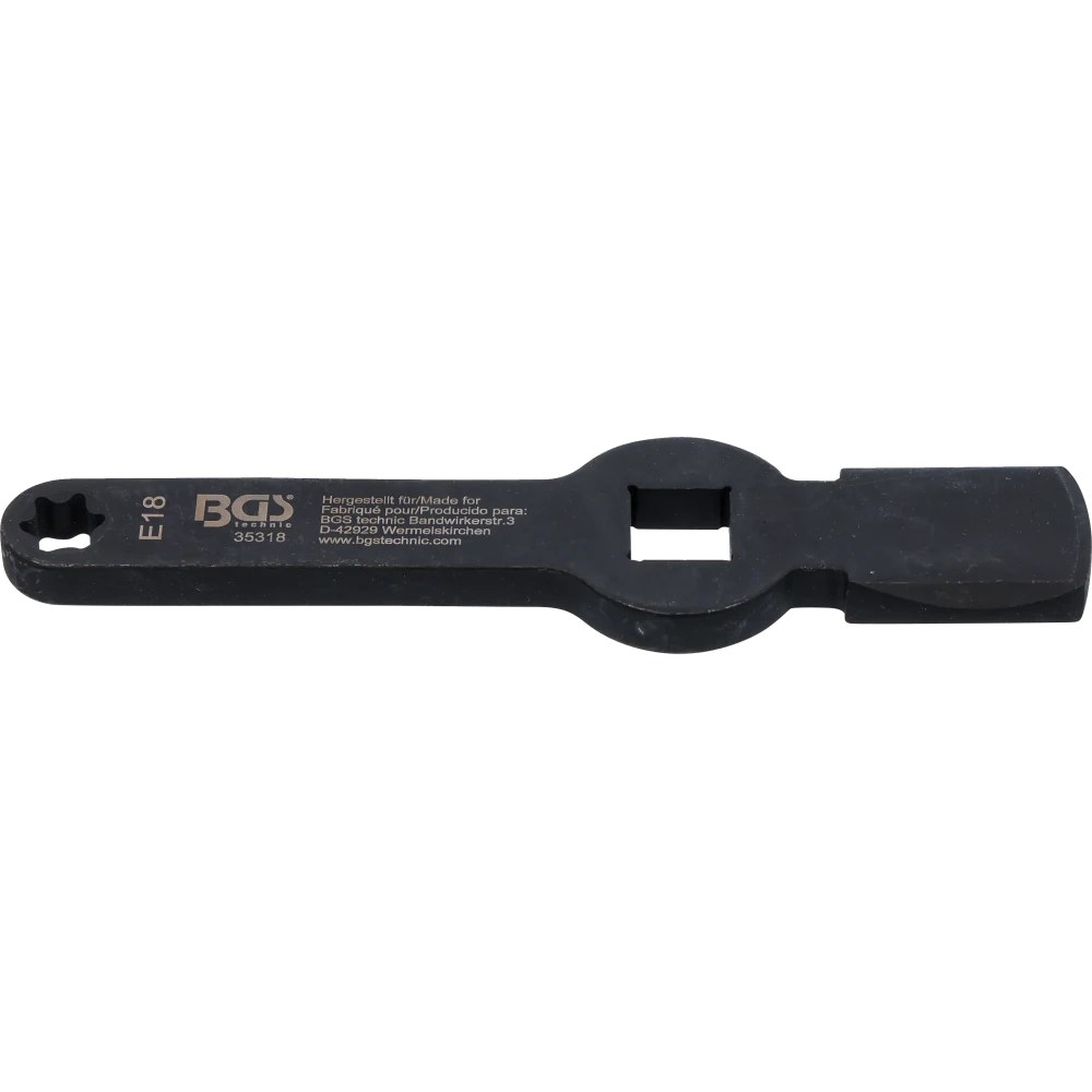 Schlag-Ringschlüssel, E-Profil (für Torx), mit 2 Schlagflächen, SW E18