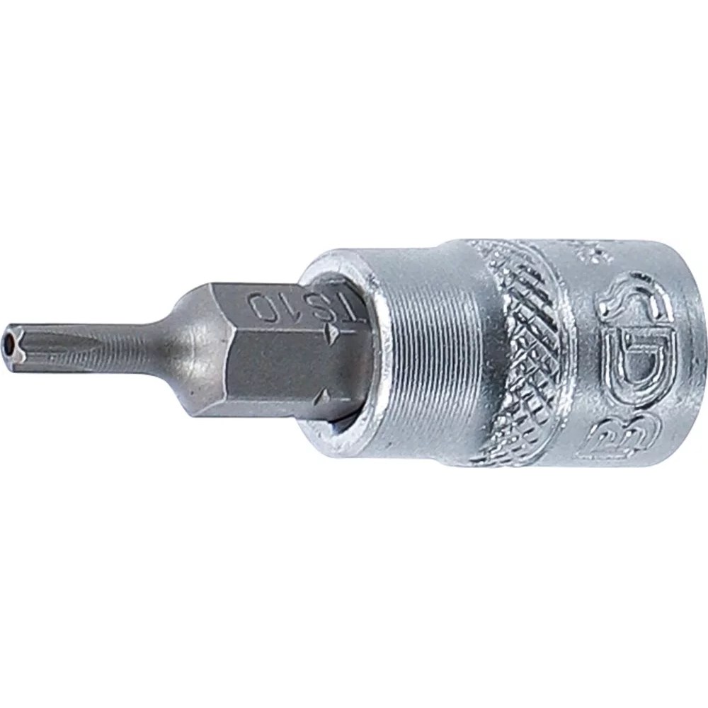 Bit-Einsatz, Antrieb Innenvierkant 6,3 mm (1/4"), TS-Profil (für Torx Plus) mit Bohrung TS10