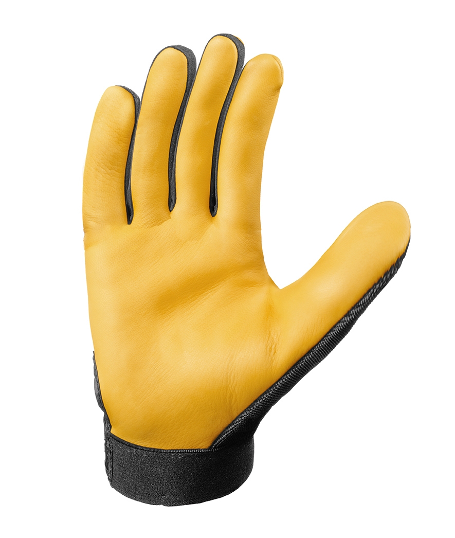 teXXor® Kuhleder-Handschuhe TACOMA, SB-Verpackung gelb/schwarz