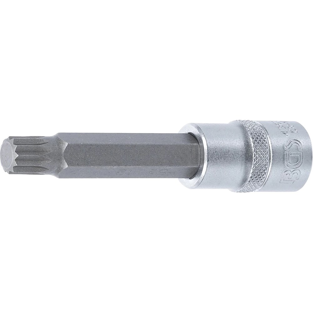 Bit-Einsatz, Länge 100 mm, Antrieb Innenvierkant 12,5 mm (1/2"), Innenvielzahn (für XZN) M12