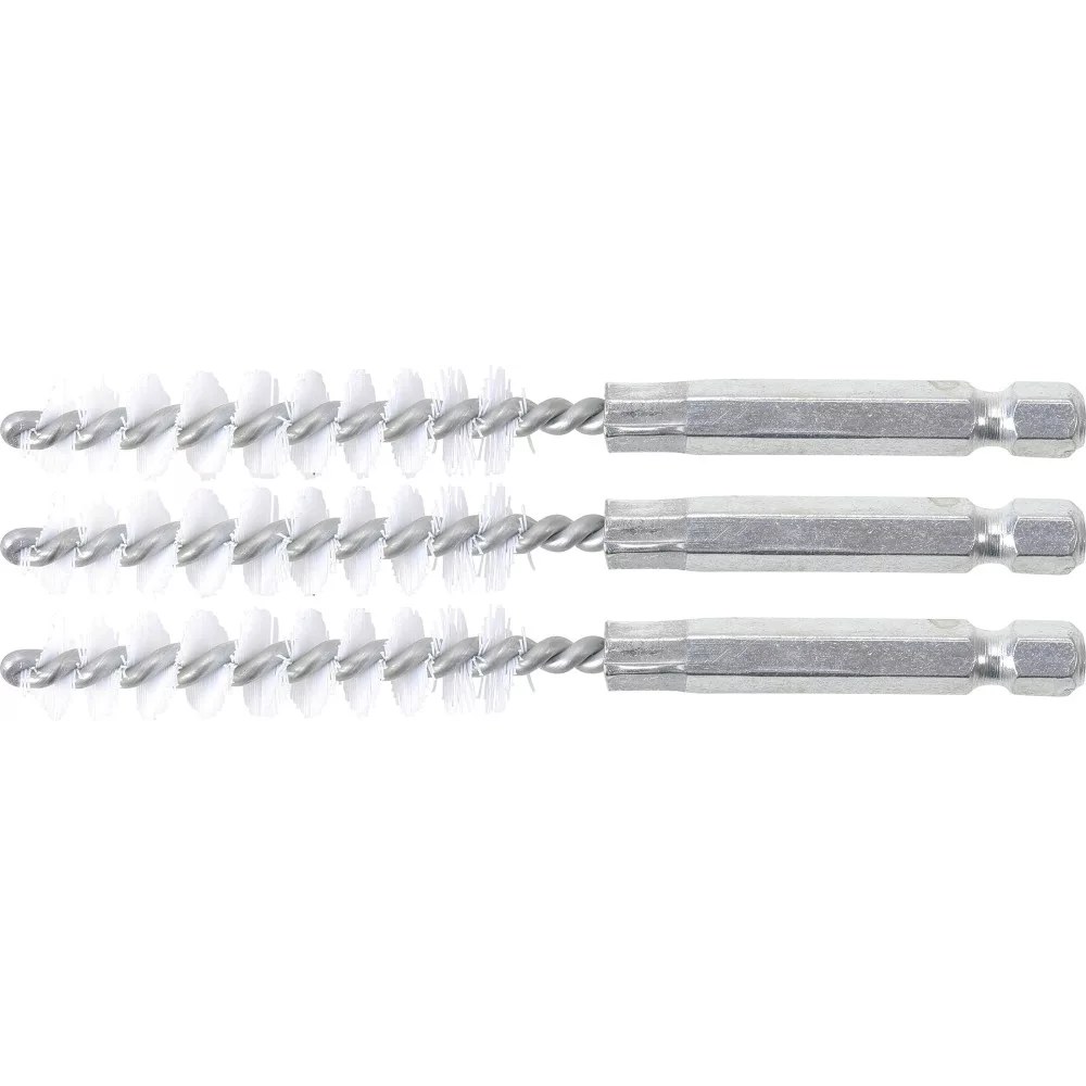 Nylonbürste, 10 mm, Antrieb Außensechskant 6,3 mm (1/4"), 3-tlg.