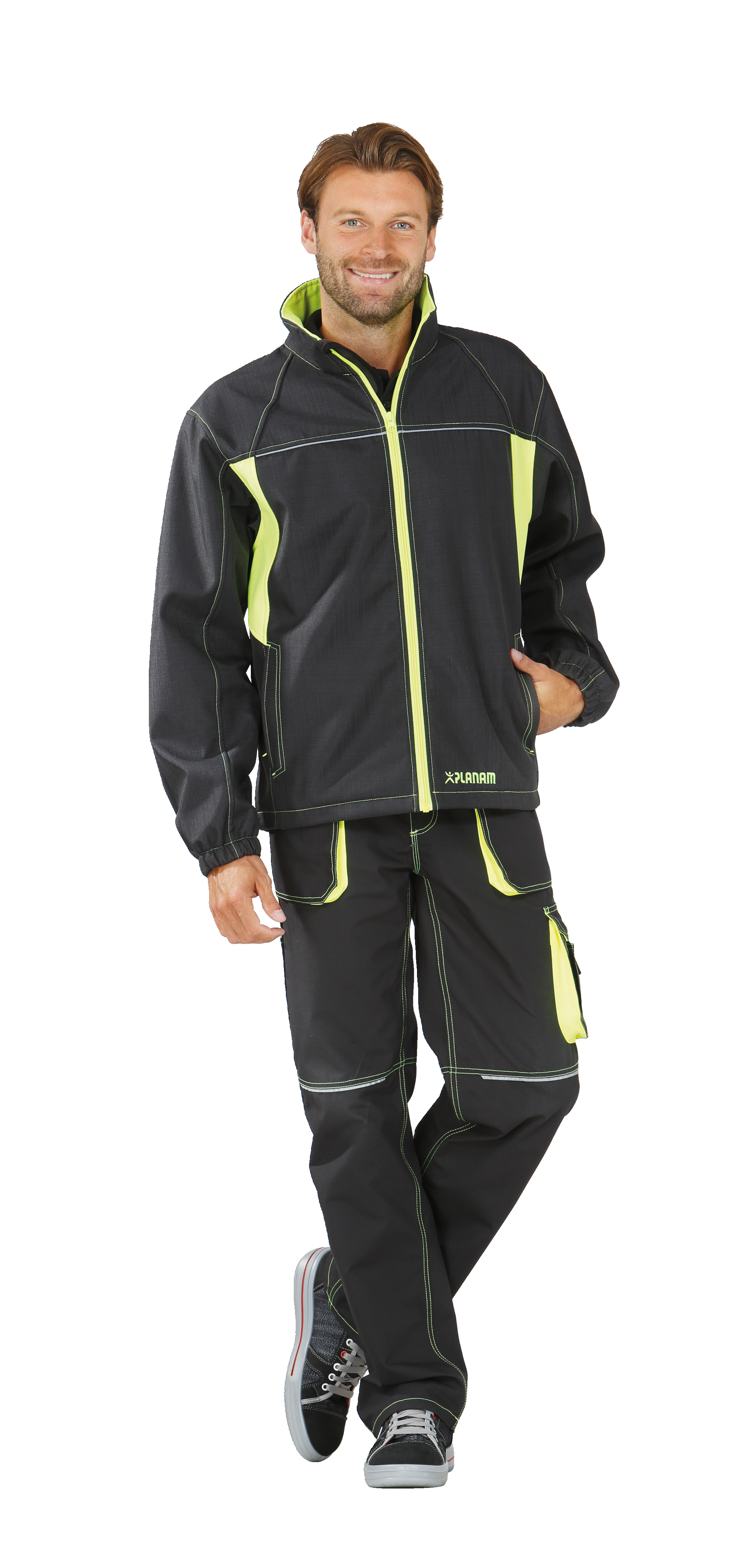 PLANAM Softshelljacke Basalt Neon