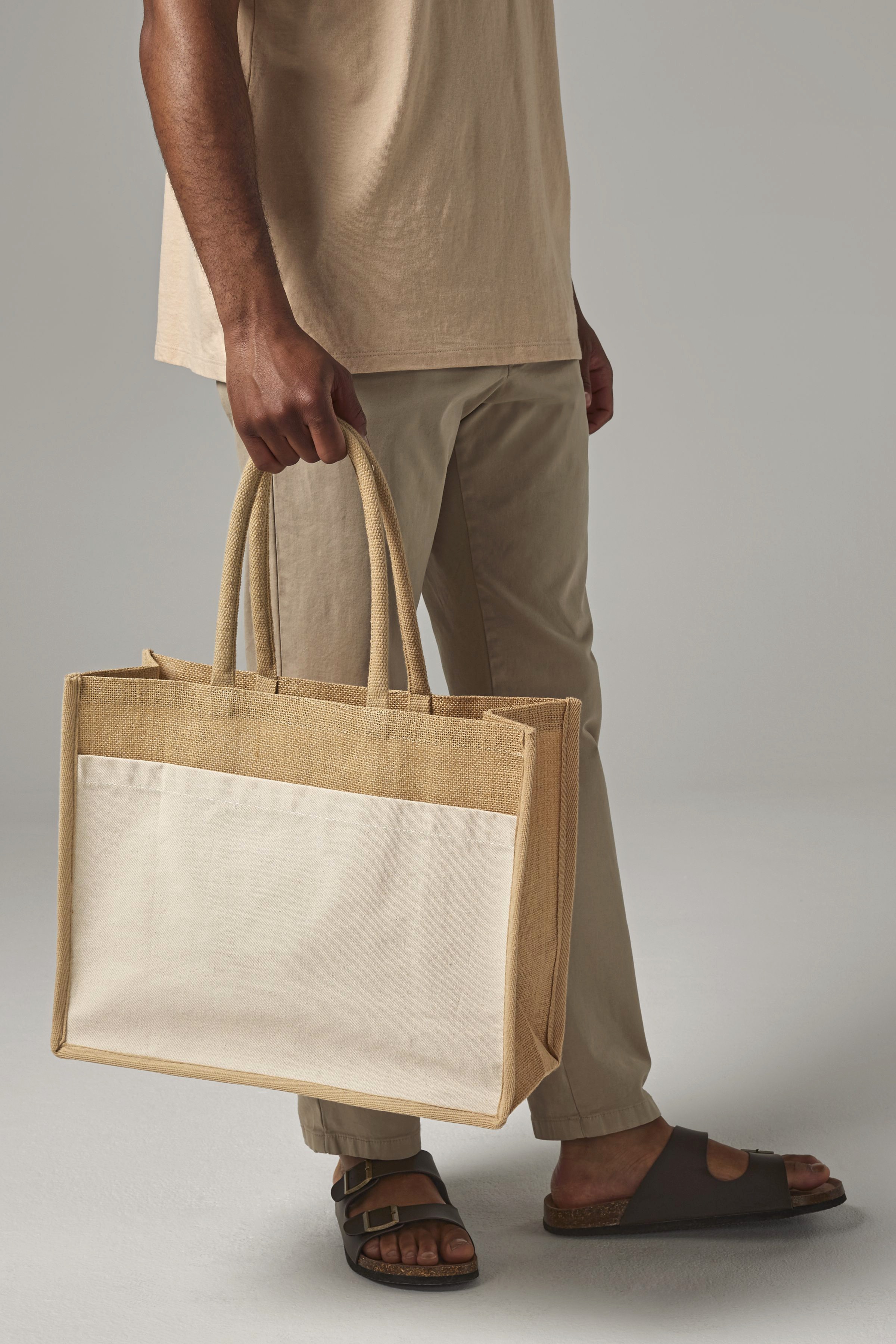 Tasche – Cotton Pocket Natural Starched Jute Shopper