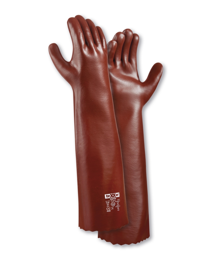 teXXor® Chemikalienschutz-Handschuhe PVC ROTBRAUN rotbraun