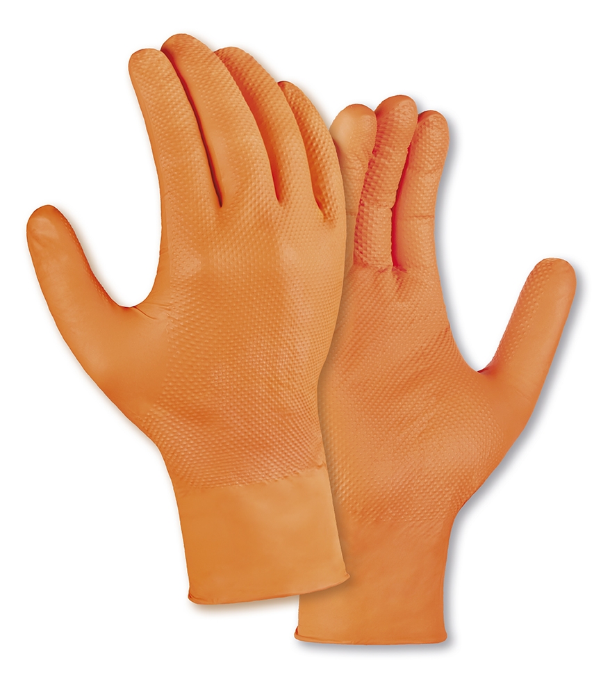 teXXor® Nitril-Einweg-Handschuhe Diamond Grip orange orange