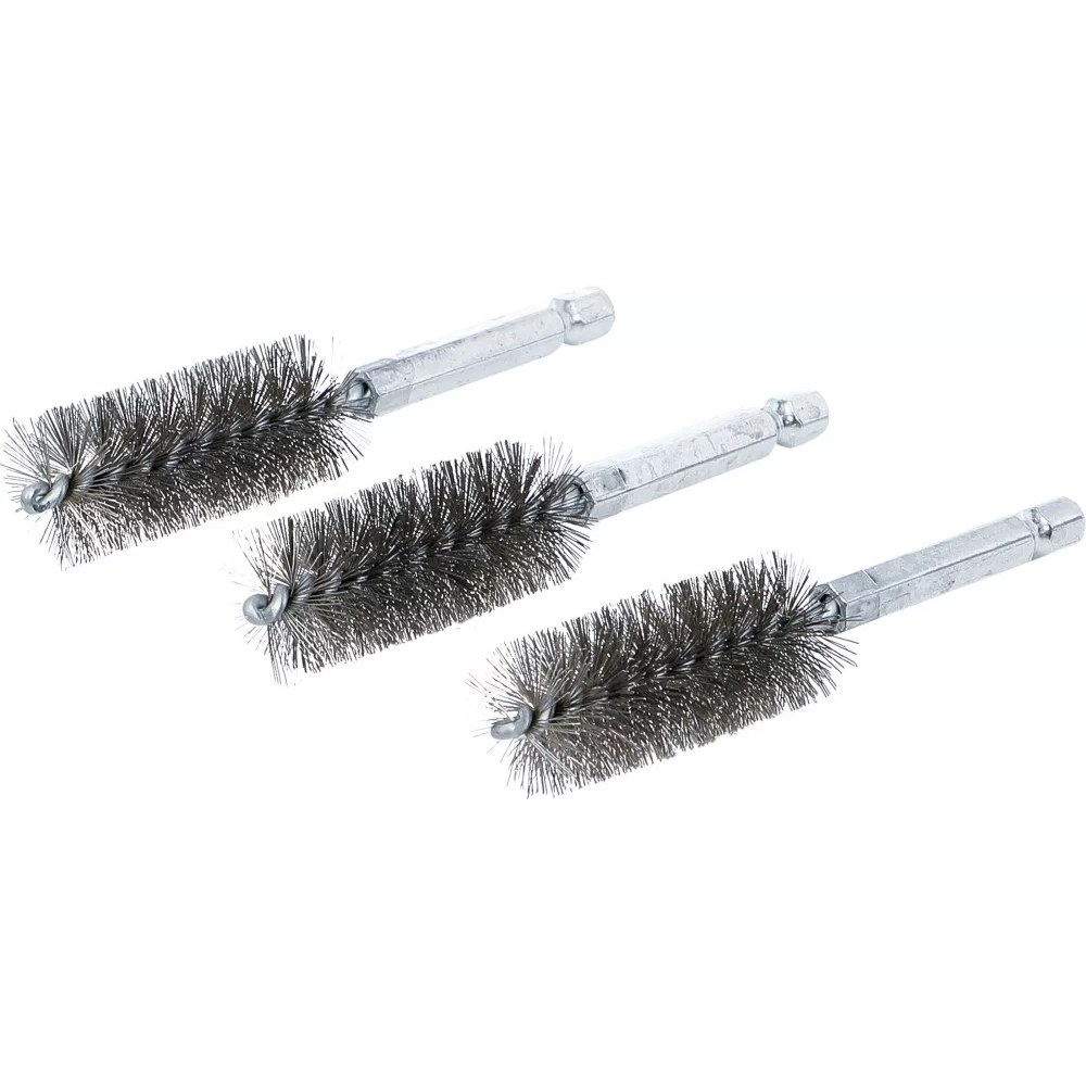 Stahlbürste, 19 mm, Antrieb Außensechskant 6,3 mm (1/4"), 3-tlg.