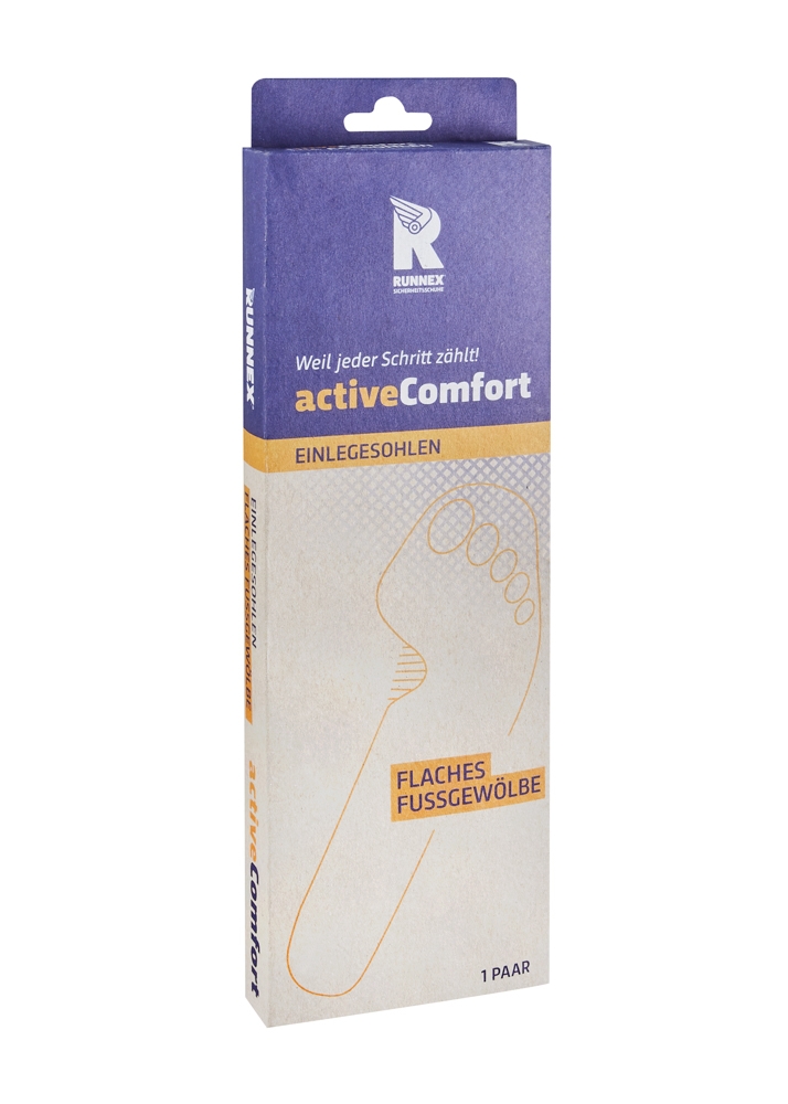 RUNNEX®Semi-orthopädische Einlegesohle activeComfort low schwarz/gelb