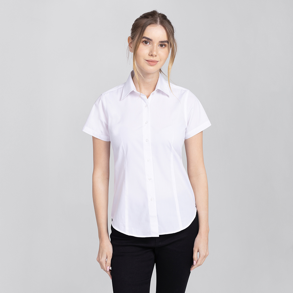 Damen Bluse halbarm weiß