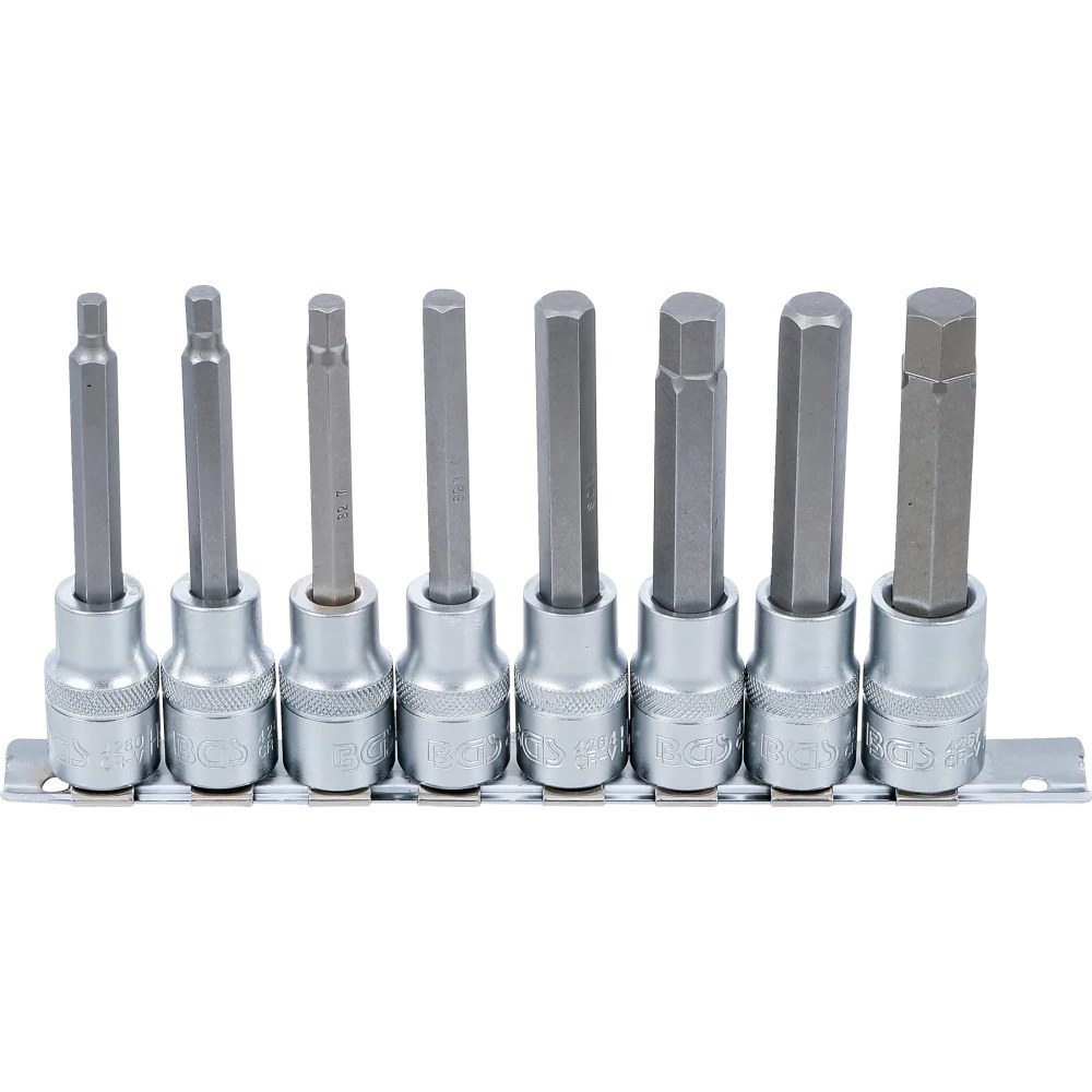 Bit-Einsatz-Satz, Antrieb Innenvierkant 12,5 mm (1/2"), Innensechskant 5 - 13 mm, 8-tlg.
