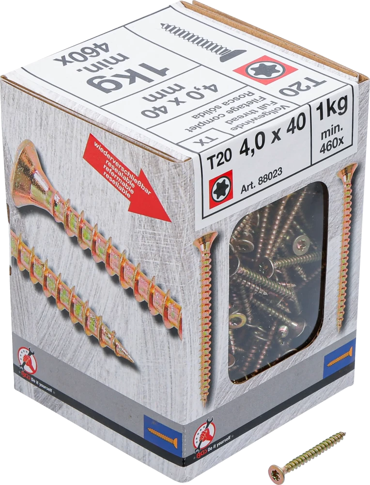 Mehrzweckschrauben, T-Profil ( für Torx) T20, 4,0 x 40 mm, 1 kg / 460 Stück