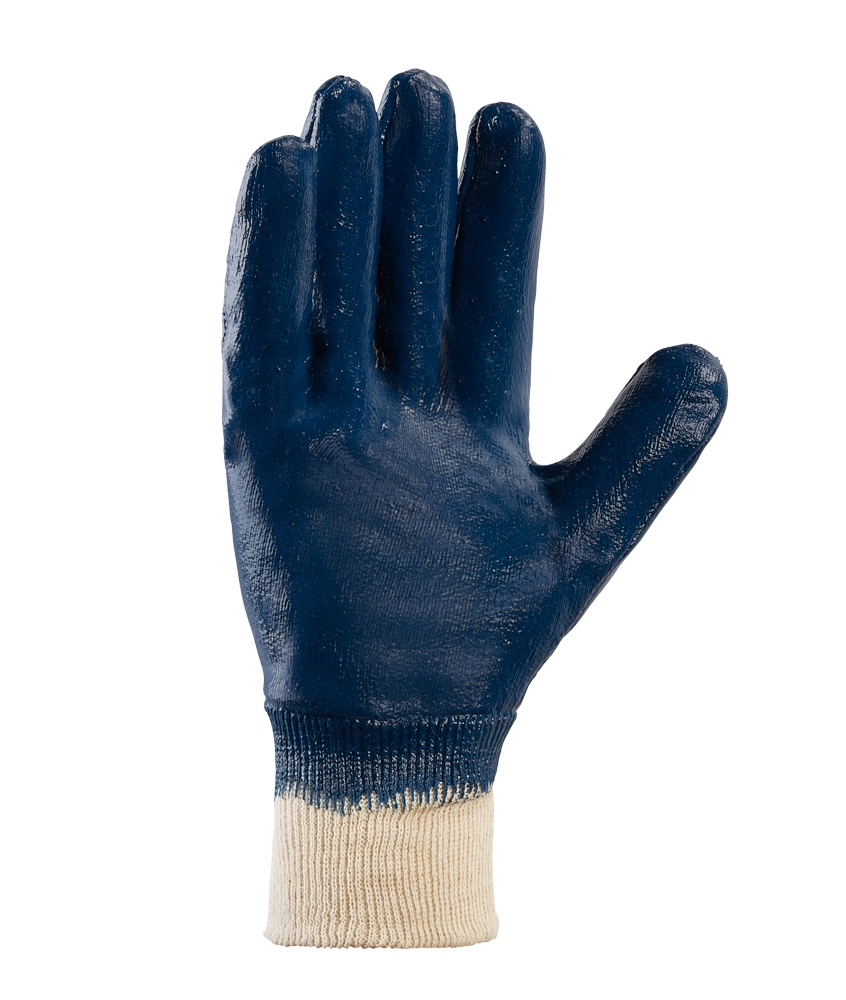 teXXor® Nitril-Handschuhe STRICKBUND beige/blau