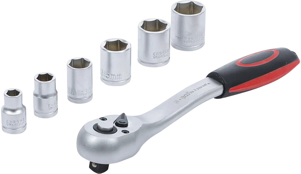 Steckschlüssel-Satz, Antrieb 10 mm (3/8"), SW 8 - 19 mm, 7-tlg.