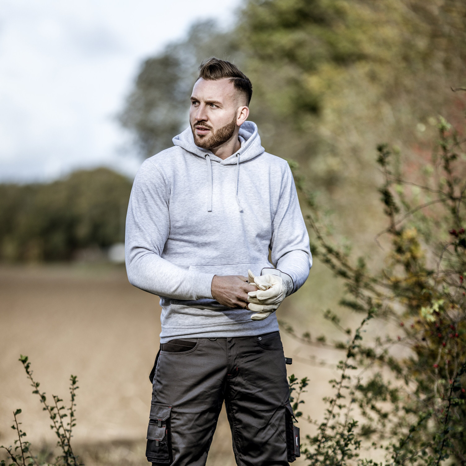 Kapuzenpullover MOTION TEX LIGHT hellgrau / uni