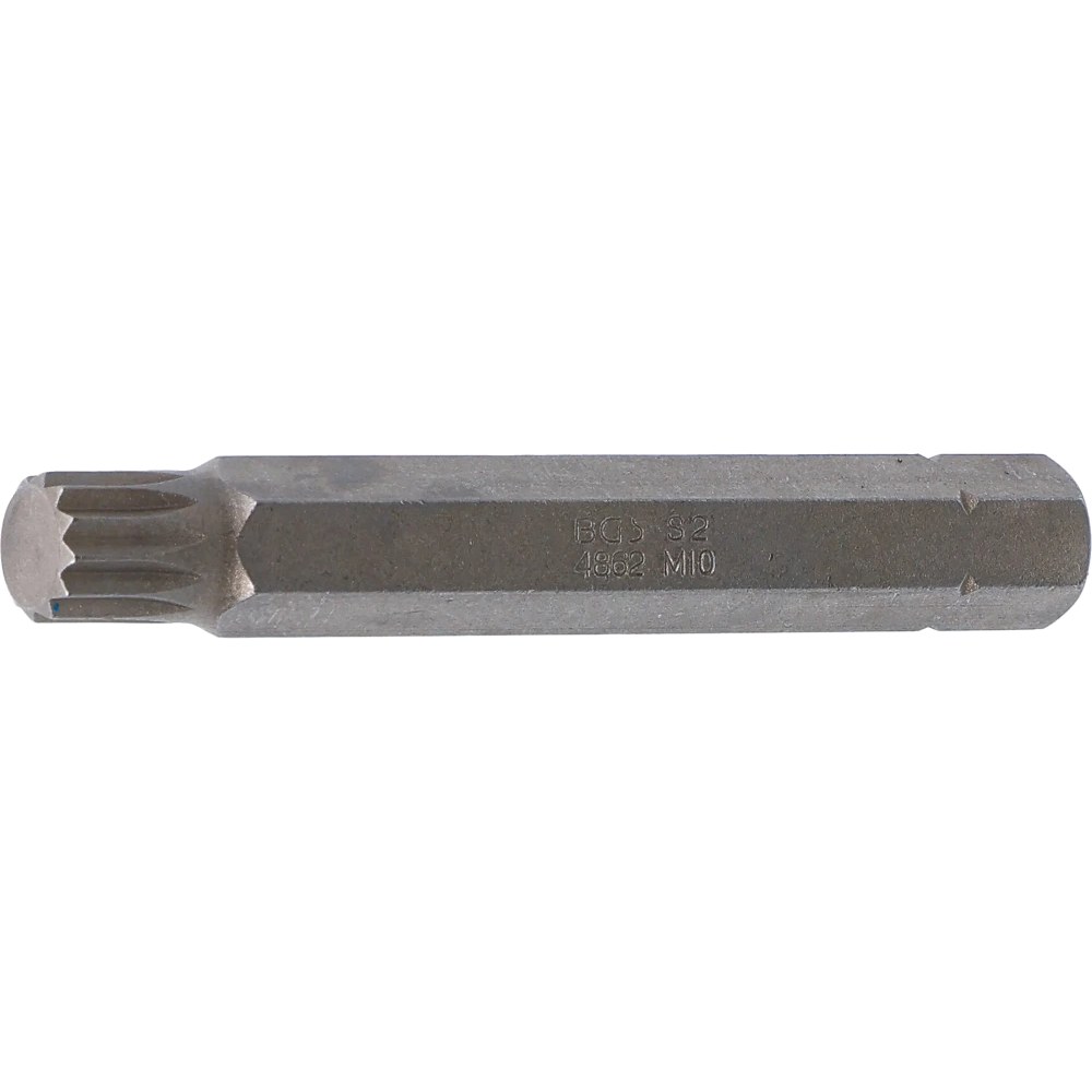 Bit, Länge 75 mm, Antrieb Außensechskant 10 mm (3/8"), Innenvielzahn (für XZN) M10