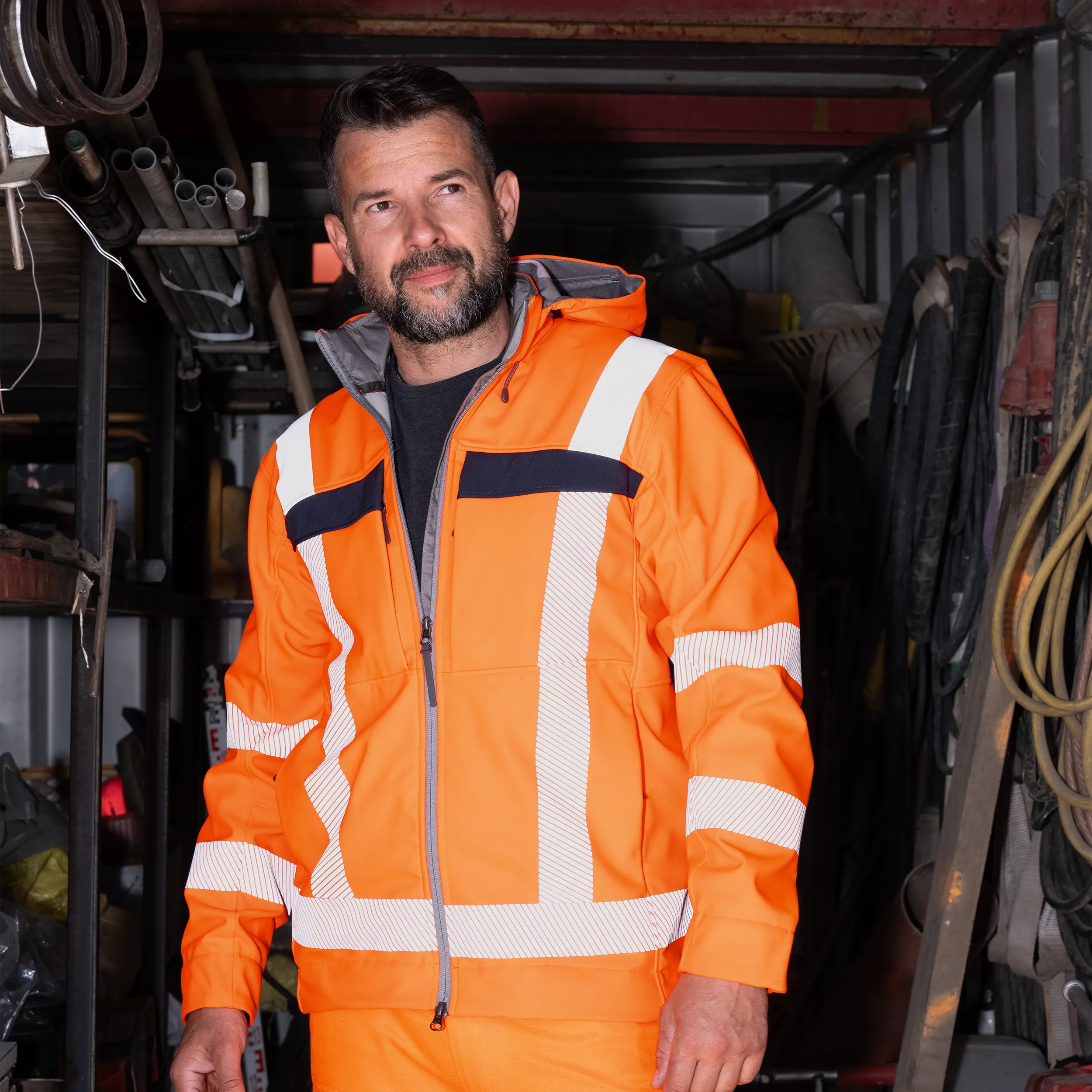 Hybrid-Softshelljacke "Allround-Warnschutz" – wasserdicht & atmungsaktiv