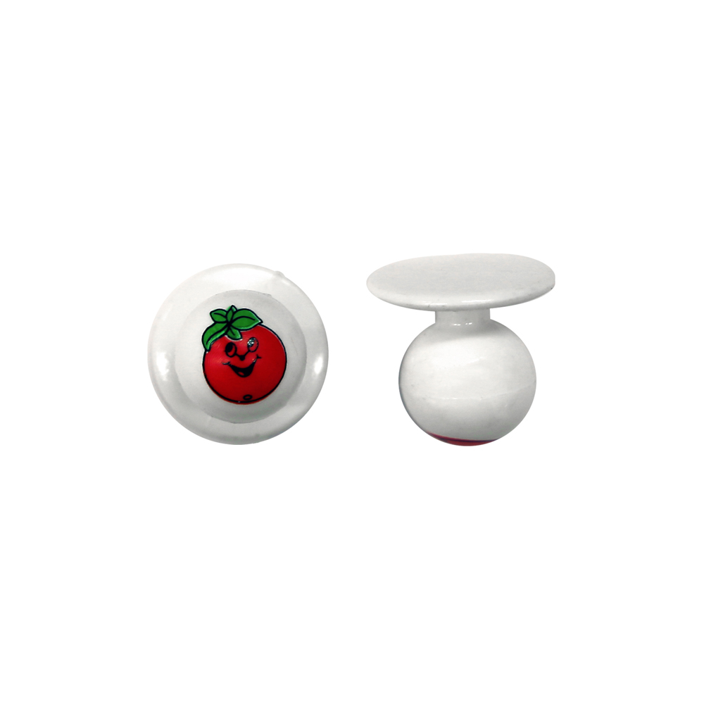Kugelknöpfe weiß Tomate (12 Stück)
