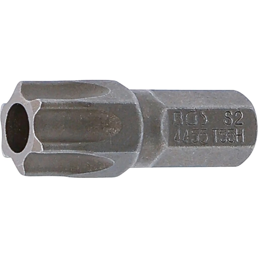 Bit, Länge 30 mm, Antrieb Außensechskant 8 mm (5/16"), T-Profil (für Torx) mit Bohrung T55