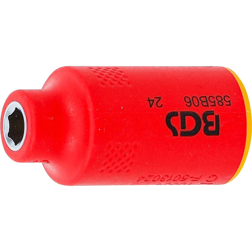 VDE-Steckschlüssel-Einsatz Sechskant, Antrieb Innenvierkant 10 mm (3/8"), SW 6 mm