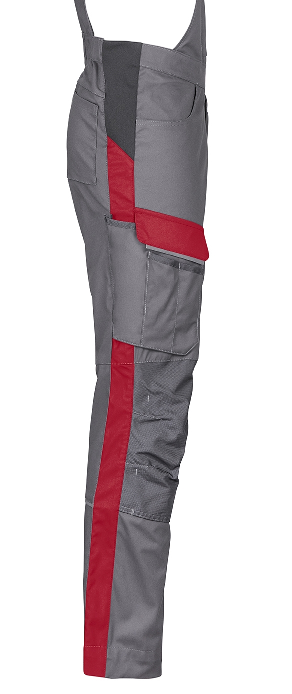 4PROTECT® Workwear Latzhose grau/rot