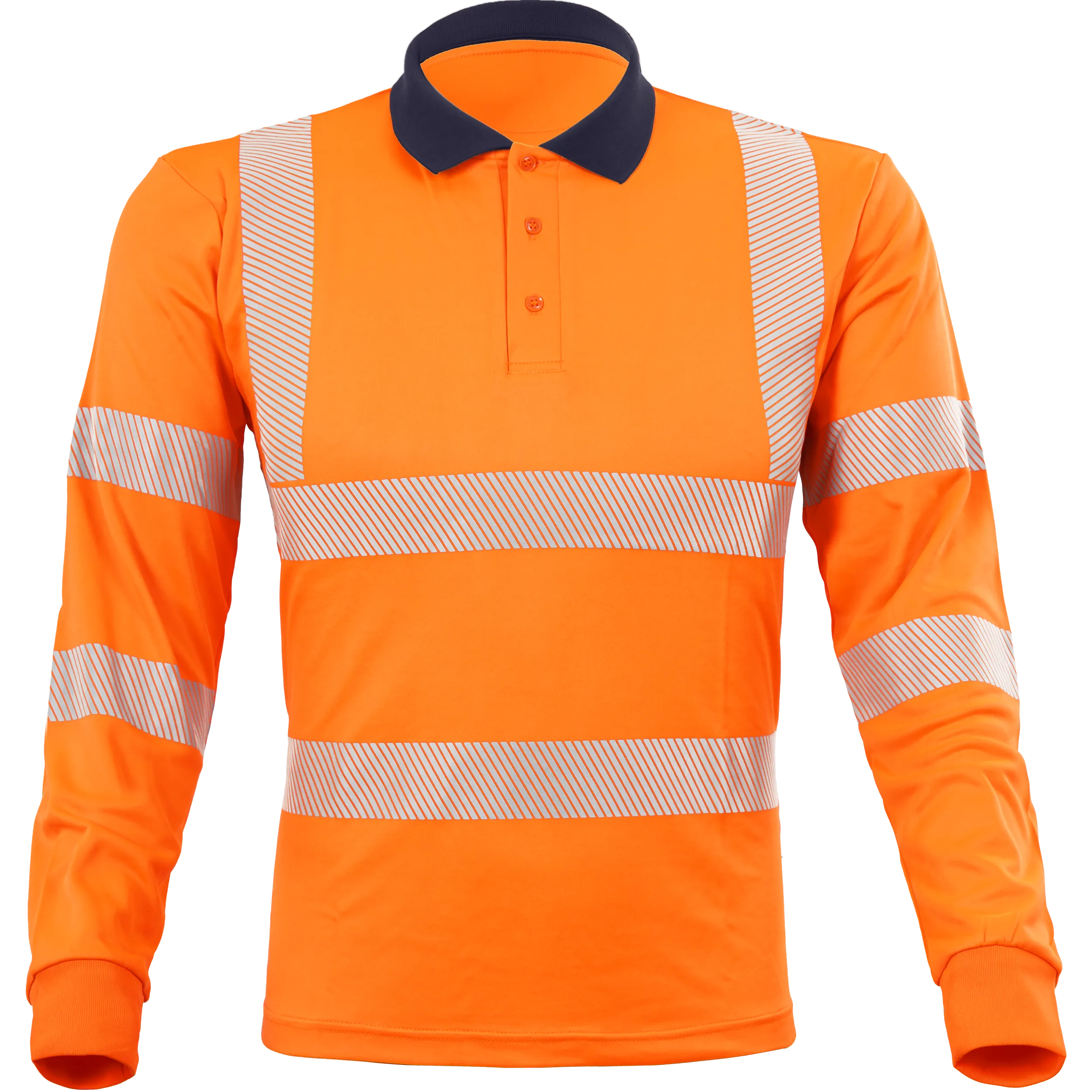 Tencel Langarm-Poloshirt "Allround Warnschutz" mit UV-Schutz
