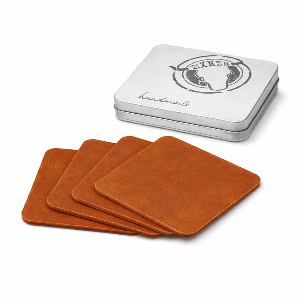 Rusticstyle Untersetzer 10 x 10 cm cognac 4 Stück