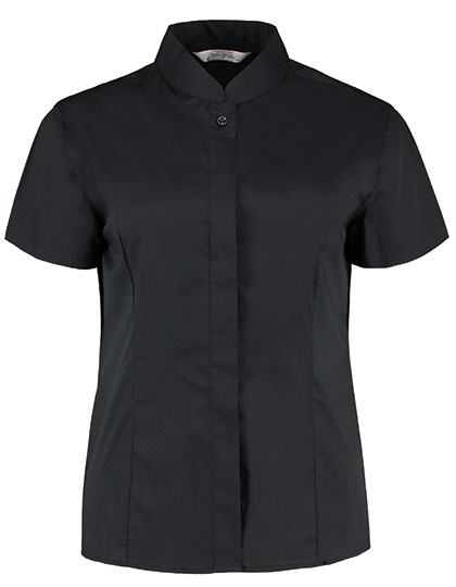 Bluse – Women´s Tailored Fit Shirt Mandarin Collar Short Sleeve