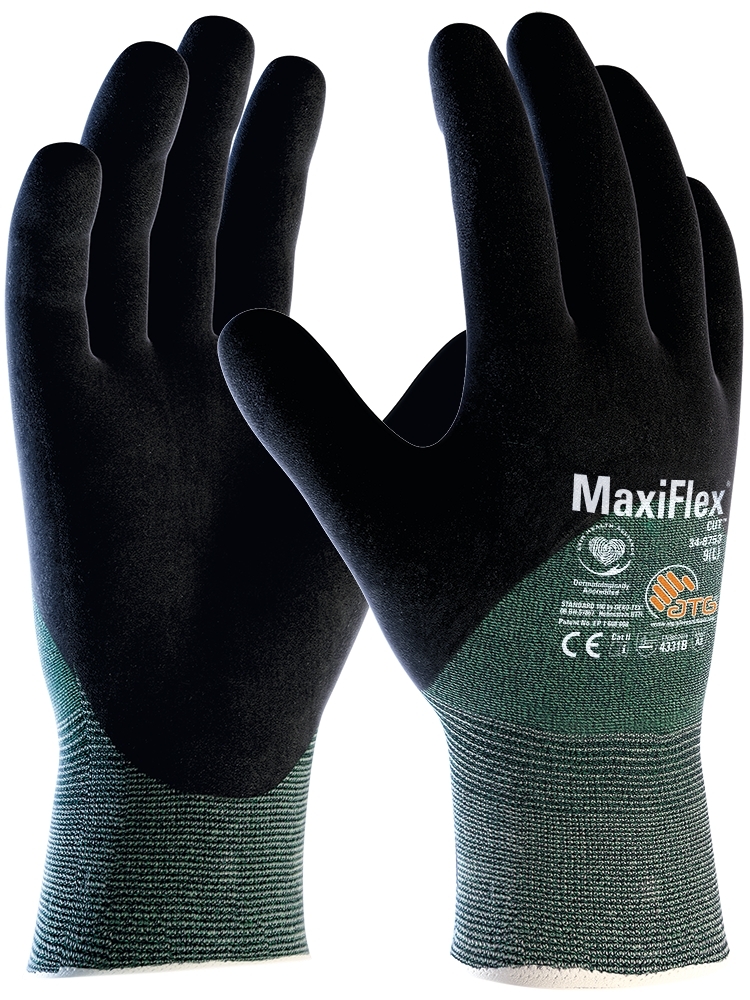 MaxiFlex® Cut™ Schnittschutz-Strickhandschuhe (34-8753) grün/schwarz