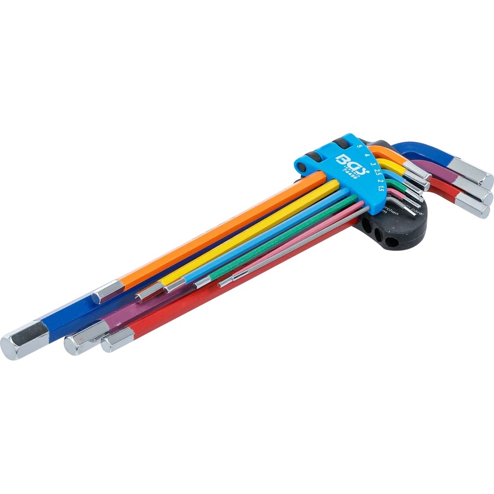Winkelschlüssel-Satz, Multicolour, extra lang, Innensechskant 1,5 - 10 mm, 9-tlg.