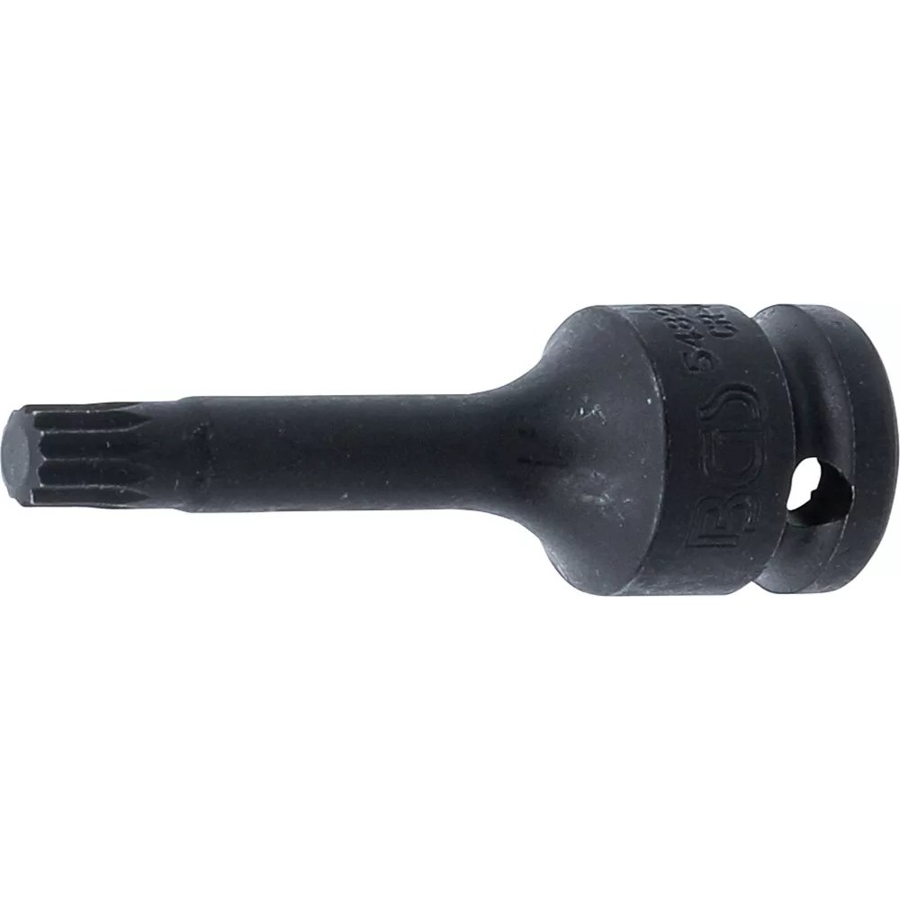 Kraft-Bit-Einsatz, Länge 75 mm, Antrieb Innenvierkant 12,5 mm (1/2"), Innenvielzahn (für XZN) M9