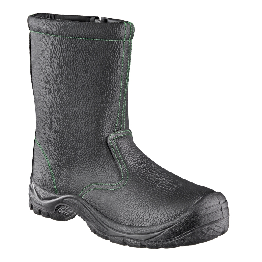 teXXor® S3-Winterreißverschlussstiefel ZIPPER schwarz/grün