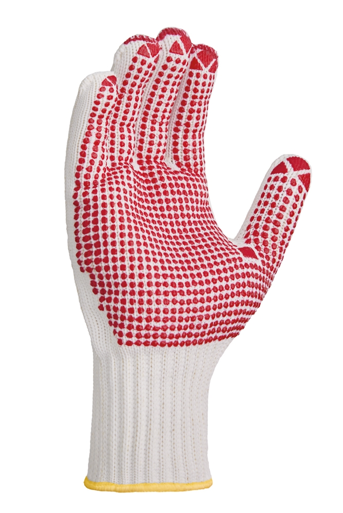 teXXor® Grobstrick-Handschuhe BAUMWOLLE/NYLON beige/rote Noppen